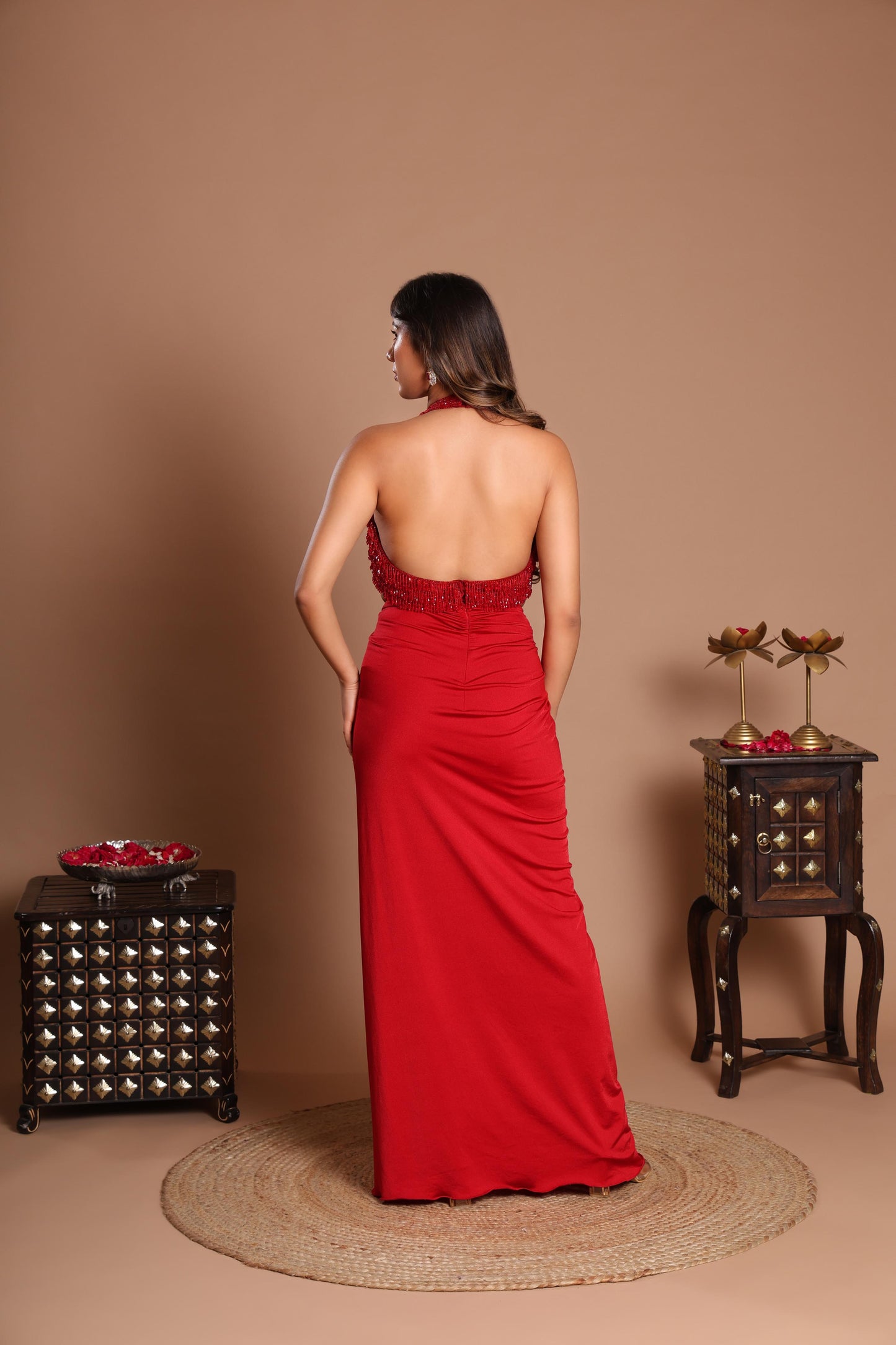RUBY RADIANCE DRAPED SKIRT SET