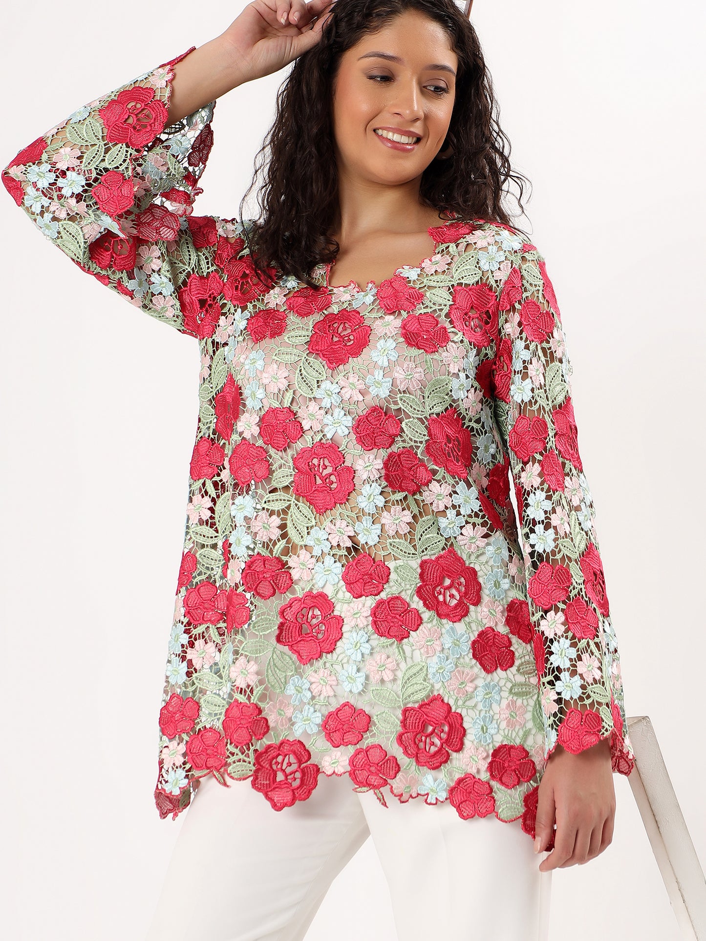 Floral Lace Tumic Co-ord Set