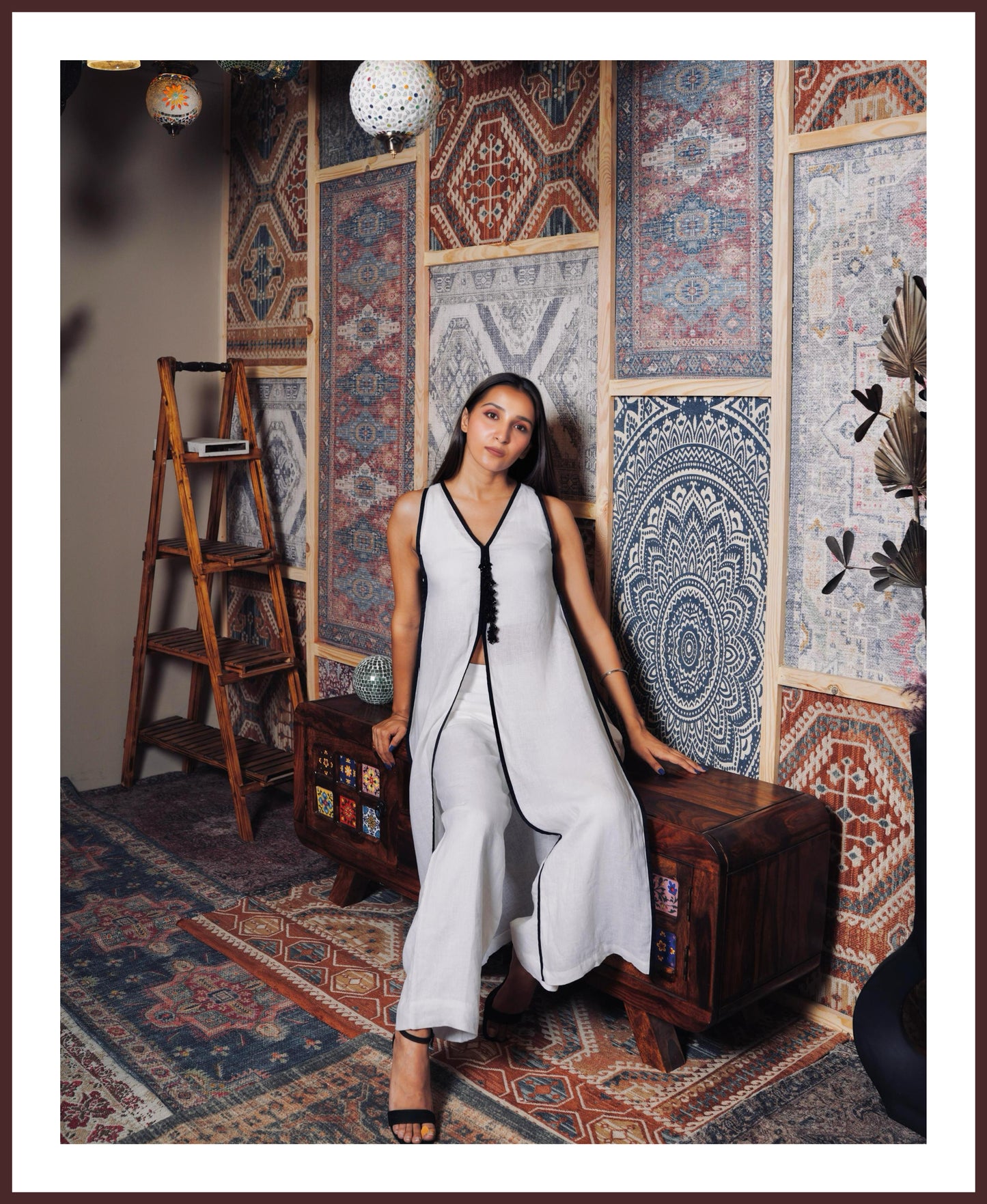 White Breezy pure linen co-ord set