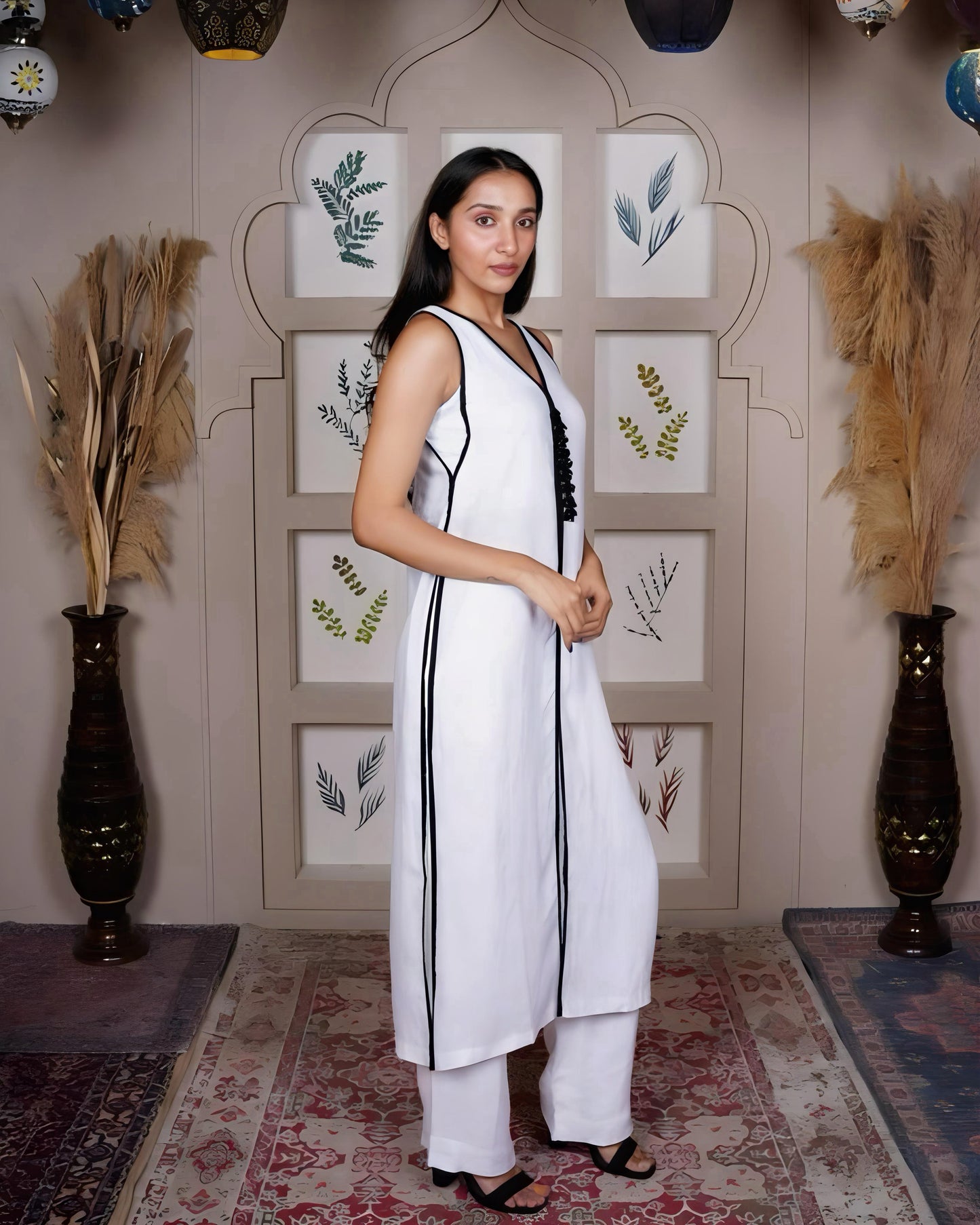 White Breezy pure linen co-ord set
