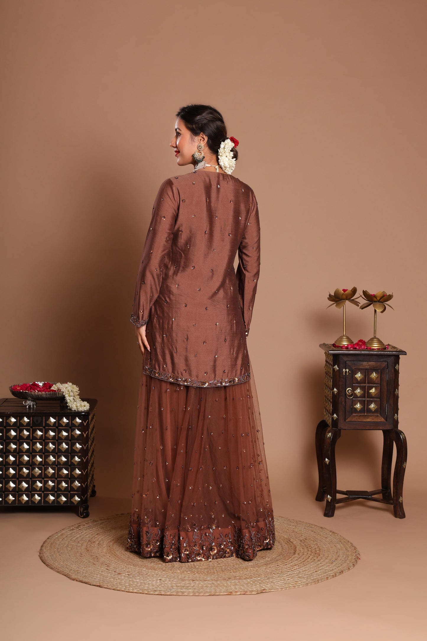 MAHOGANY BLOSSOM SHARARA SET