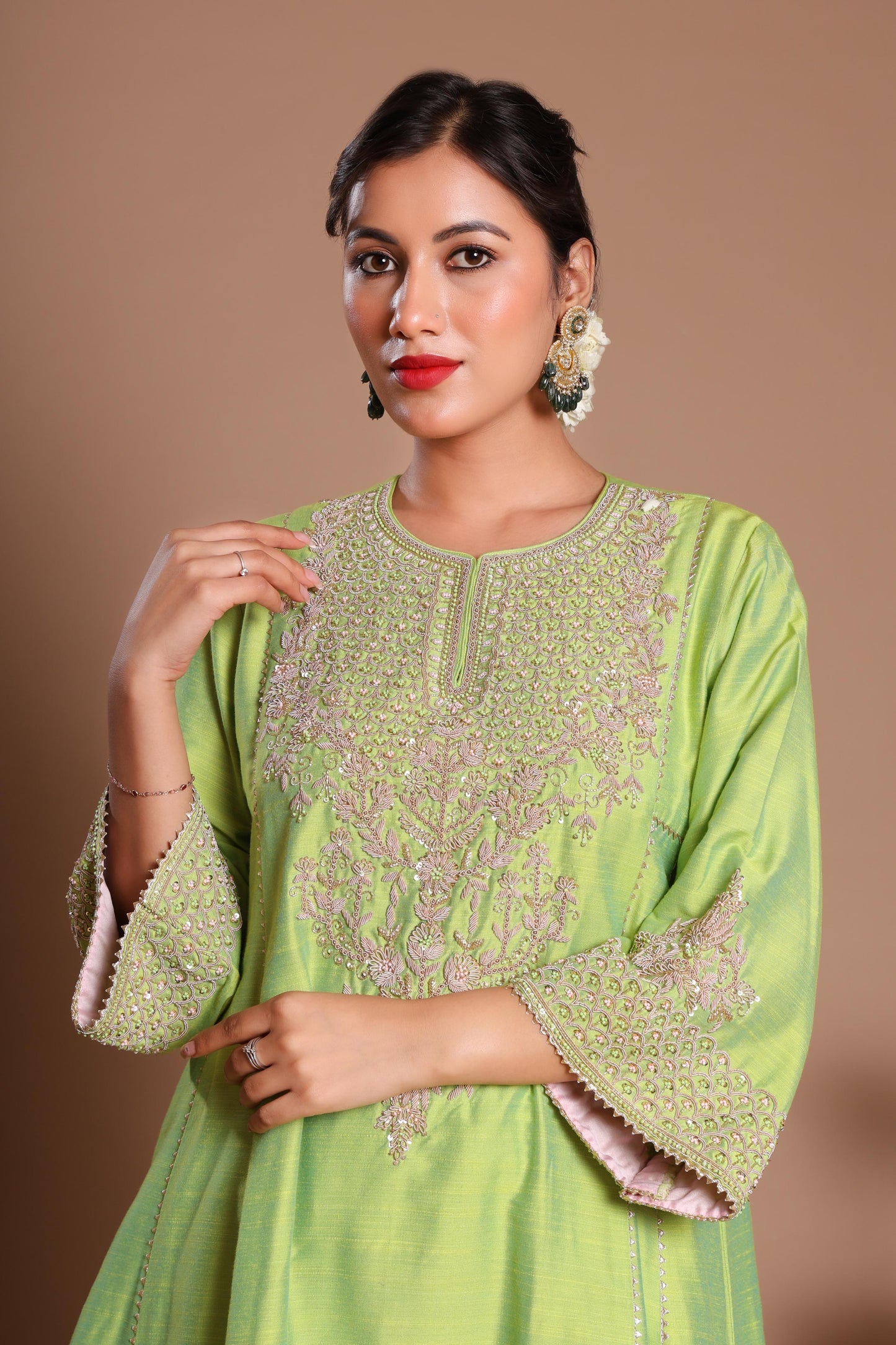 GREEN PISTACHIO KURTA SET