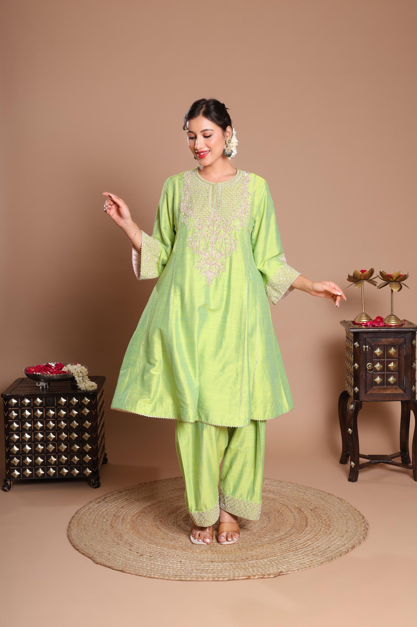 GREEN PISTACHIO KURTA SET